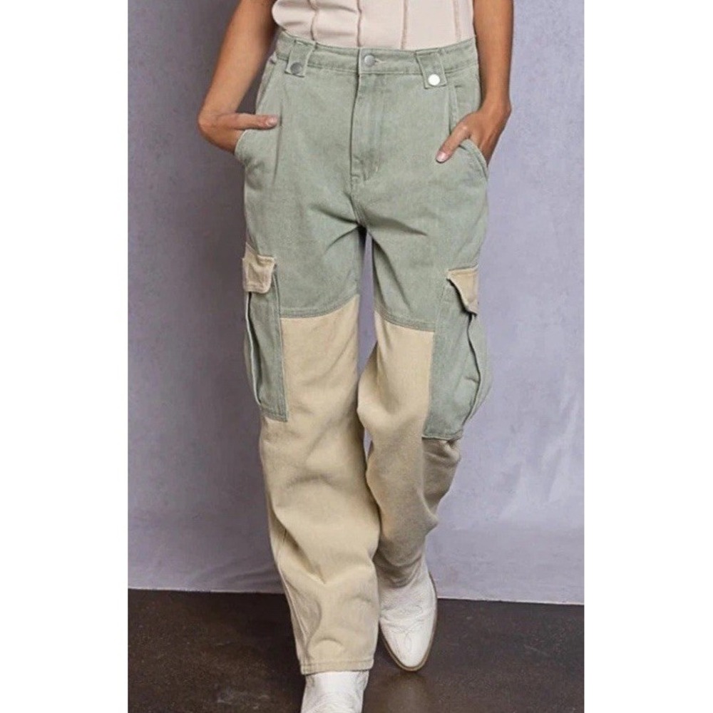 VINTAGE Y2K POL PATCHWORK MILITARY‎ CARGO PANTS WOMENS Sz Small CUTE